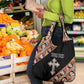 Personalized Ethiopia Grocery Bag Ethiopian Orthodox Church Angel Black Color