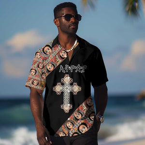 Personalized Ethiopia Hawaiian Shirt Ethiopian Orthodox Church Angel Black Color