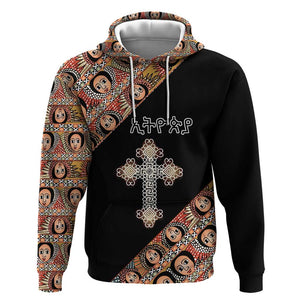 Personalized Ethiopia Hoodie Ethiopian Orthodox Church Angel Black Color