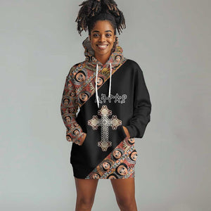 Personalized Ethiopia Hoodie Dress Ethiopian Orthodox Church Angel Black Color