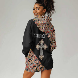 Personalized Ethiopia Hoodie Dress Ethiopian Orthodox Church Angel Black Color
