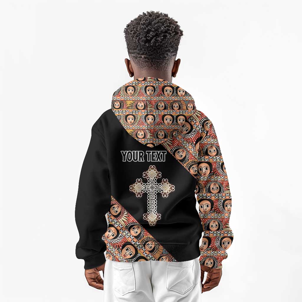 Personalized Ethiopia Kid Hoodie Ethiopian Orthodox Church Angel Black Color