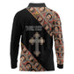 Personalized Ethiopia Long Sleeve Polo Shirt Ethiopian Orthodox Church Angel Black Color
