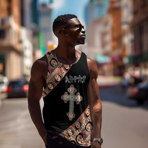 Personalized Ethiopia Men Tank Top Ethiopian Orthodox Church Angel Black Color