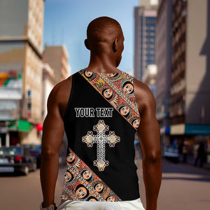 Personalized Ethiopia Men Tank Top Ethiopian Orthodox Church Angel Black Color