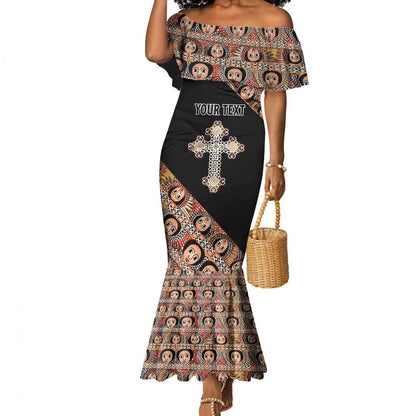 Personalized Ethiopia Mermaid Dress Ethiopian Orthodox Church Angel Black Color