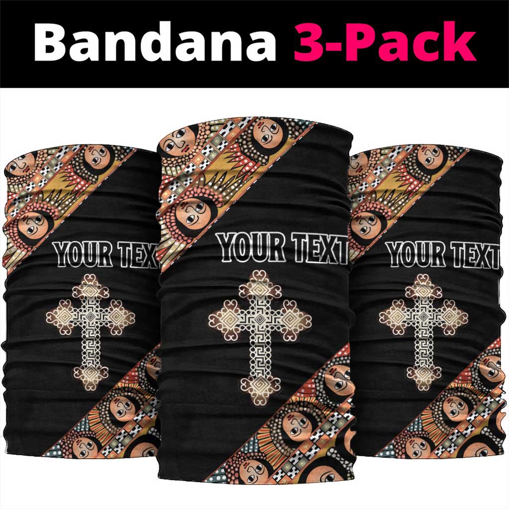 Personalized Ethiopia Neck Gaiter Ethiopian Orthodox Church Angel Black Color LT15