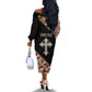 Personalized Ethiopia Off The Shoulder Long Sleeve Dress Ethiopian Orthodox Church Angel Black Color