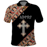 Personalized Ethiopia Polo Shirt Ethiopian Orthodox Church Angel Black Color