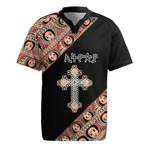 Personalized Ethiopia Rugby Jersey Ethiopian Orthodox Church Angel Black Color