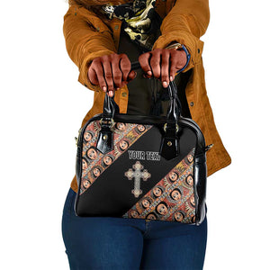 Personalized Ethiopia Shoulder Handbag Ethiopian Orthodox Church Angel Black Color