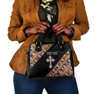 Personalized Ethiopia Shoulder Handbag Ethiopian Orthodox Church Angel Black Color