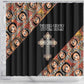 Personalized Ethiopia Shower Curtain Ethiopian Orthodox Church Angel Black Color