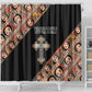 Personalized Ethiopia Shower Curtain Ethiopian Orthodox Church Angel Black Color