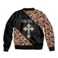 Personalized Ethiopia Sleeve Zip Bomber Jacket Ethiopian Orthodox Church Angel Black Color