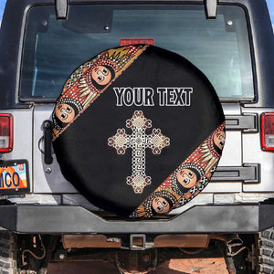Personalized Ethiopia Spare Tire Cover Ethiopian Orthodox Church Angel Black Color