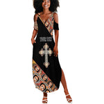 Personalized Ethiopia Summer Maxi Dress Ethiopian Orthodox Church Angel Black Color