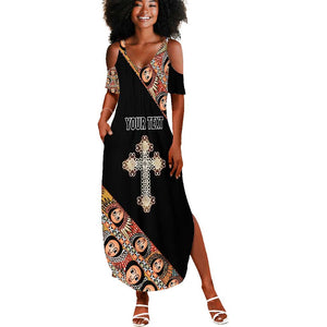 Personalized Ethiopia Summer Maxi Dress Ethiopian Orthodox Church Angel Black Color