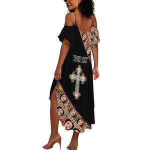 Personalized Ethiopia Summer Maxi Dress Ethiopian Orthodox Church Angel Black Color