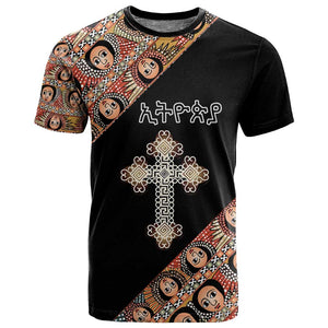 Personalized Ethiopia T shirt Ethiopian Orthodox Church Angel Black Color