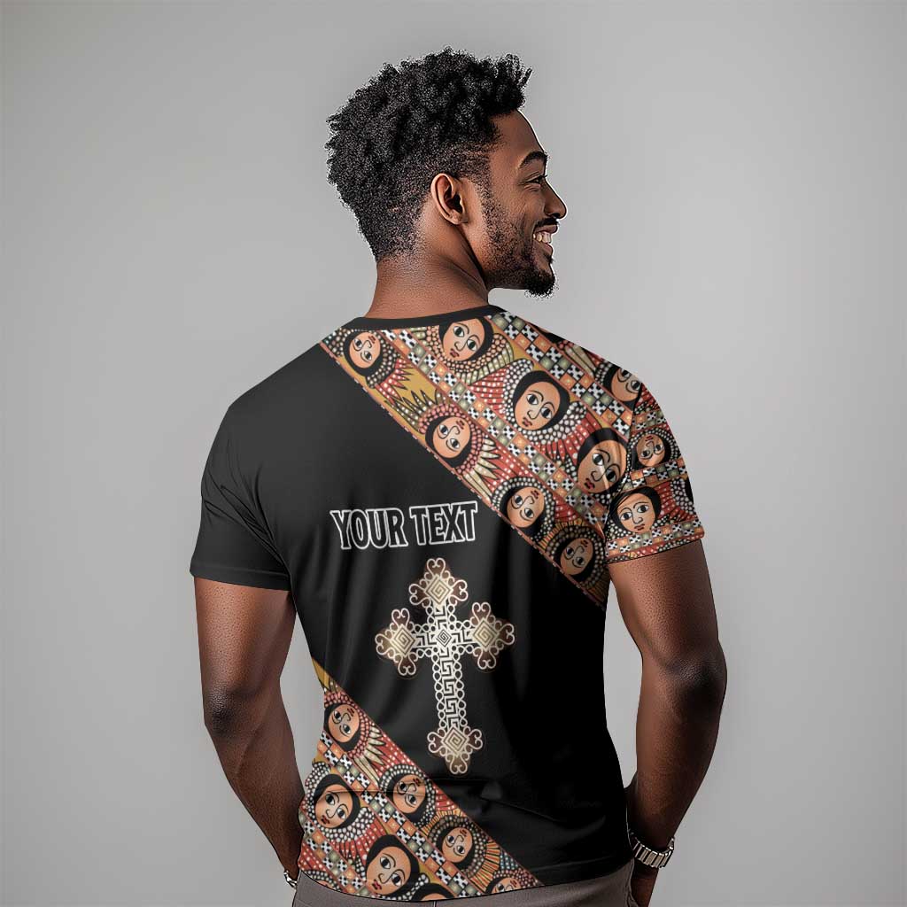 Personalized Ethiopia T shirt Ethiopian Orthodox Church Angel Black Color