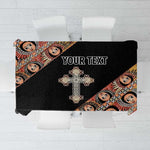 Personalized Ethiopia Tablecloth Ethiopian Orthodox Church Angel Black Color