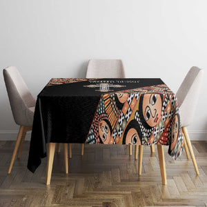 Personalized Ethiopia Tablecloth Ethiopian Orthodox Church Angel Black Color