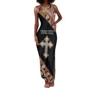 Personalized Ethiopia Tank Maxi Dress Ethiopian Orthodox Church Angel Black Color