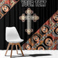 Personalized Ethiopia Window Curtain Ethiopian Orthodox Church Angel Black Color