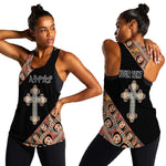 Personalized Ethiopia Women Racerback Tank Ethiopian Orthodox Church Angel Black Color