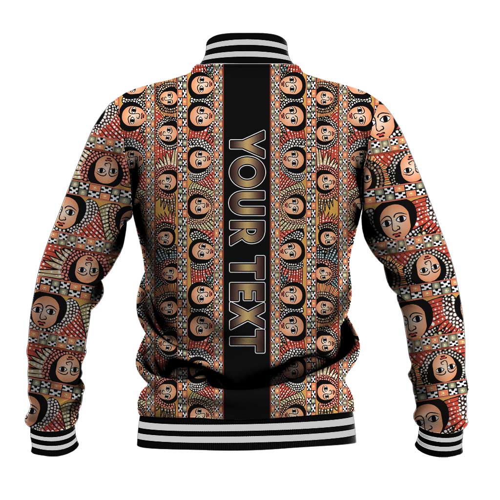Personalized Ethiopia Baseball Jacket Ethiopian Tewahedo Angel Orthodox Black Color