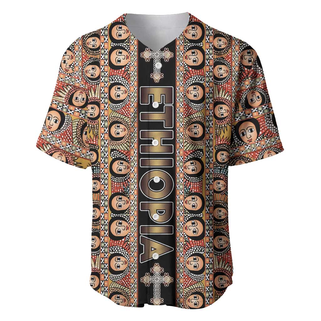 Personalized Ethiopia Baseball Jersey Ethiopian Tewahedo Angel Orthodox Black Color