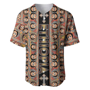 Personalized Ethiopia Baseball Jersey Ethiopian Tewahedo Angel Orthodox Black Color