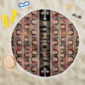 Ethiopia Beach Blanket Ethiopian Tewahedo Angel Orthodox Black Color