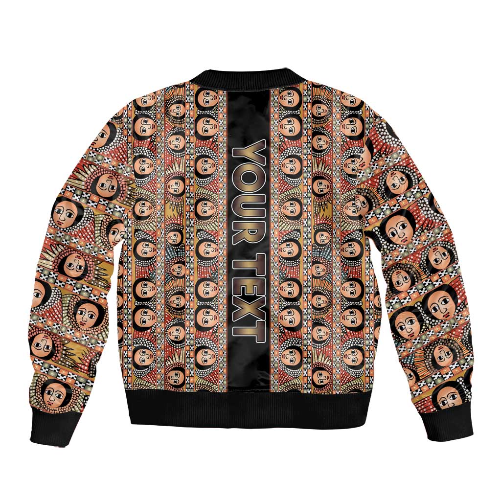 Personalized Ethiopia Bomber Jacket Ethiopian Tewahedo Angel Orthodox Black Color