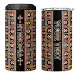 Personalized Ethiopia 4 in 1 Can Cooler Tumbler Ethiopian Tewahedo Angel Orthodox Black Color