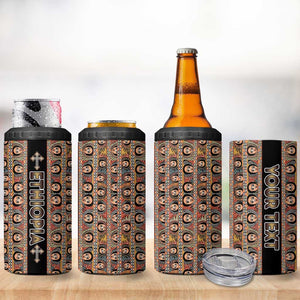 Personalized Ethiopia 4 in 1 Can Cooler Tumbler Ethiopian Tewahedo Angel Orthodox Black Color