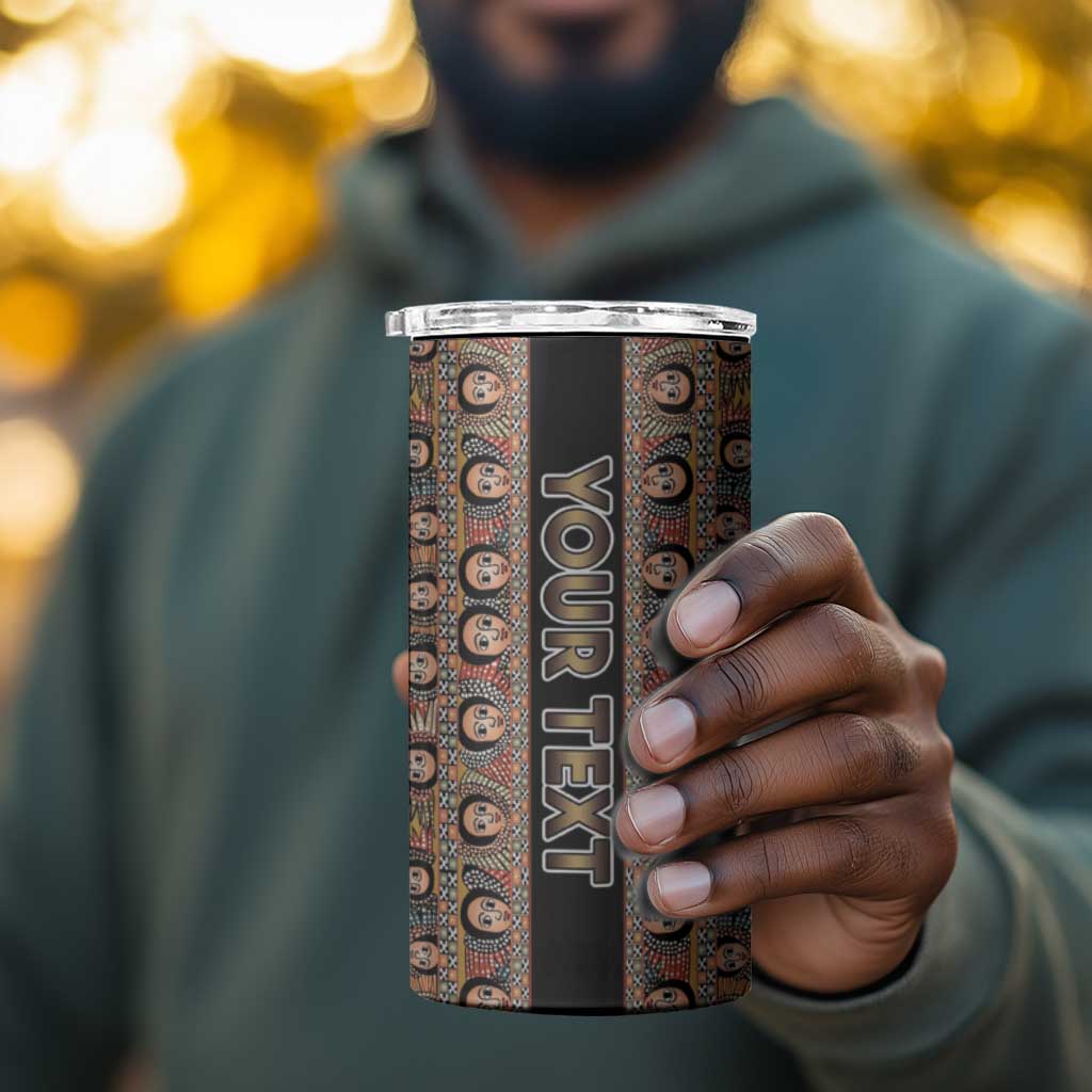Personalized Ethiopia 4 in 1 Can Cooler Tumbler Ethiopian Tewahedo Angel Orthodox Black Color