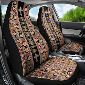 Ethiopia Car Seat Cover Ethiopian Tewahedo Angel Orthodox Black Color