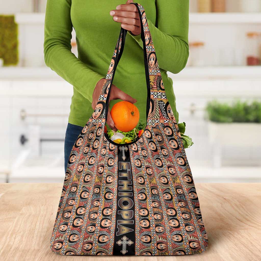 Ethiopia Grocery Bag Ethiopian Tewahedo Angel Orthodox Black Color