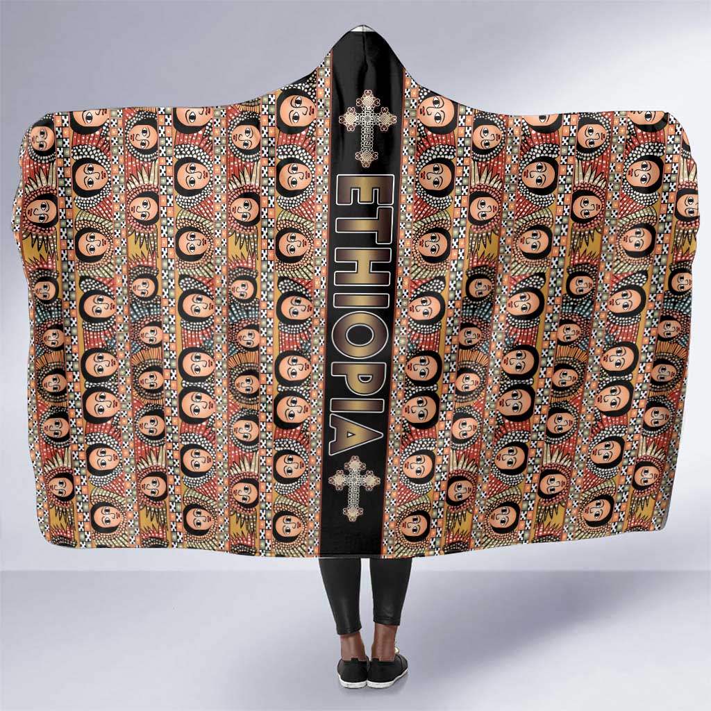 Ethiopia Hooded Blanket Ethiopian Tewahedo Angel Orthodox Black Color
