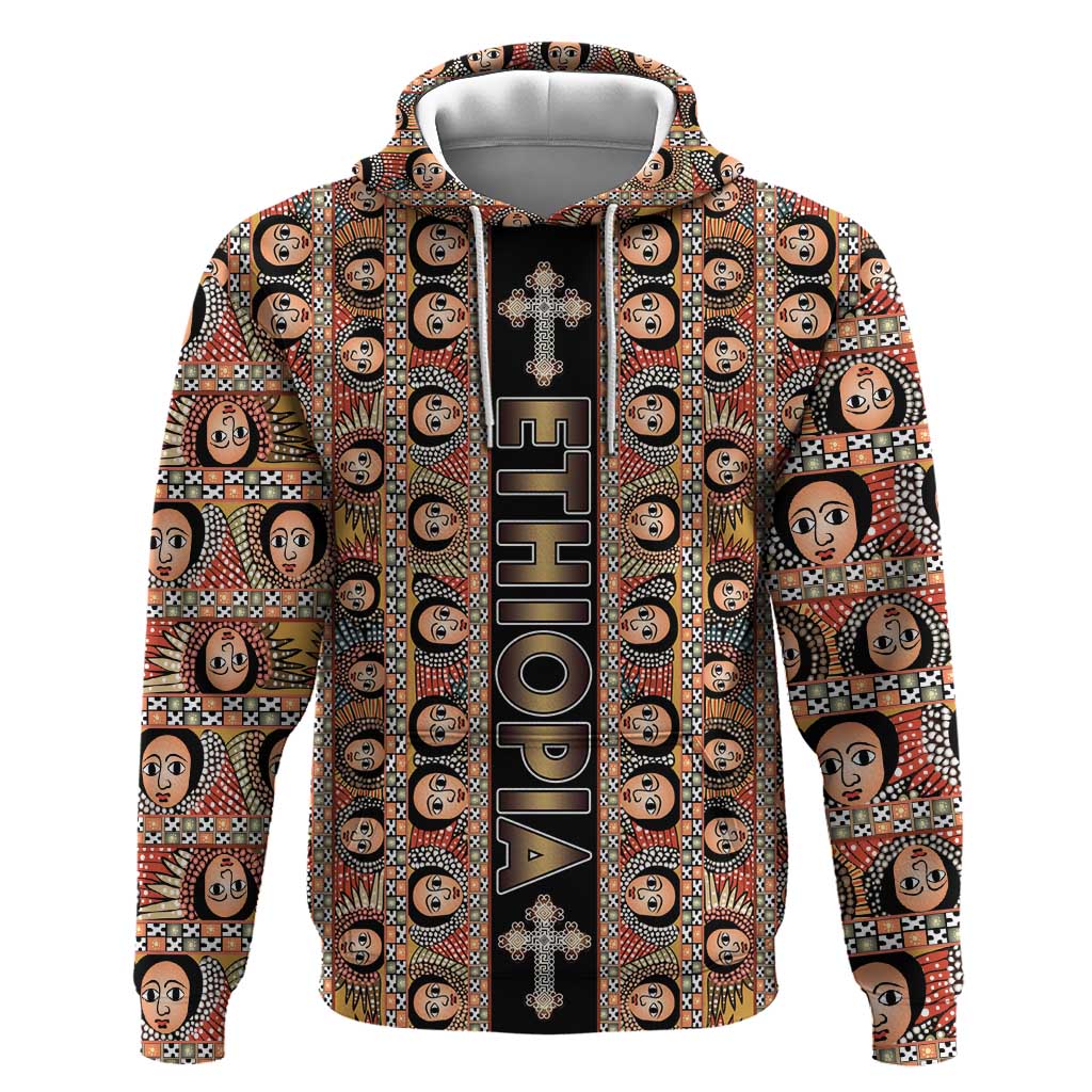Personalized Ethiopia Hoodie Ethiopian Tewahedo Angel Orthodox Black Color