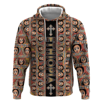 Personalized Ethiopia Hoodie Ethiopian Tewahedo Angel Orthodox Black Color