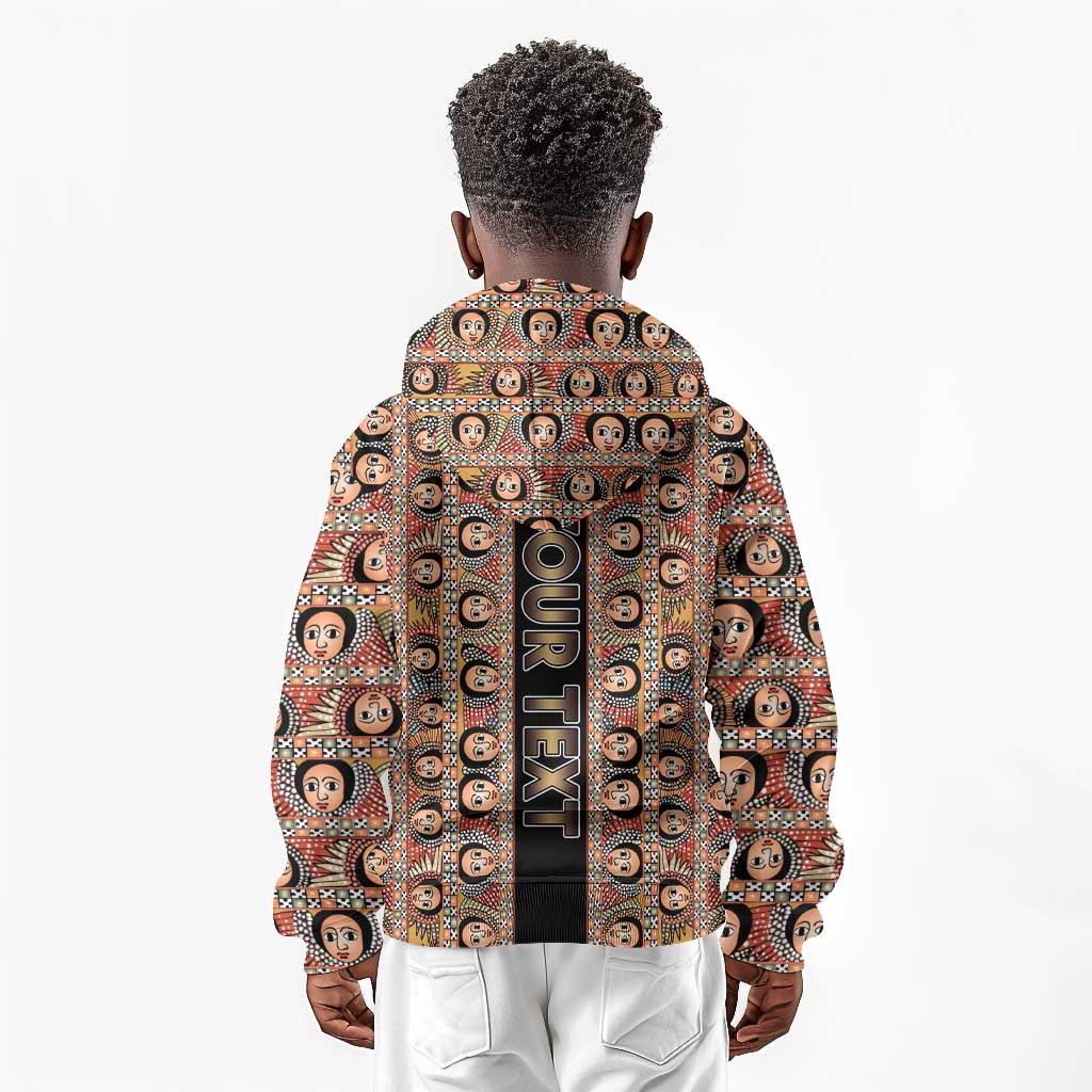 Personalized Ethiopia Kid Hoodie Ethiopian Tewahedo Angel Orthodox Black Color