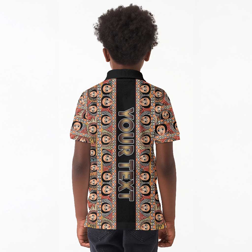 Personalized Ethiopia Kid Polo Shirt Ethiopian Tewahedo Angel Orthodox Black Color
