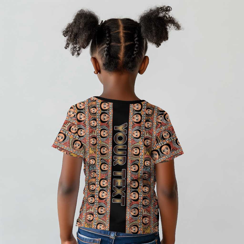 Personalized Ethiopia Kid T shirt Ethiopian Tewahedo Angel Orthodox Black Color