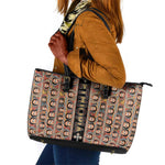 Ethiopia Leather Tote Bag Ethiopian Tewahedo Angel Orthodox Black Color