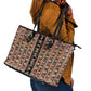 Ethiopia Leather Tote Bag Ethiopian Tewahedo Angel Orthodox Black Color