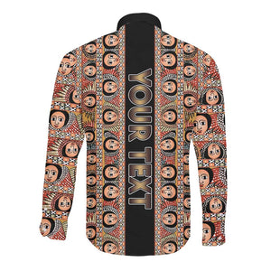 Personalized Ethiopia Long Sleeve Button Shirt Ethiopian Tewahedo Angel Orthodox Black Color