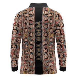 Personalized Ethiopia Long Sleeve Polo Shirt Ethiopian Tewahedo Angel Orthodox Black Color